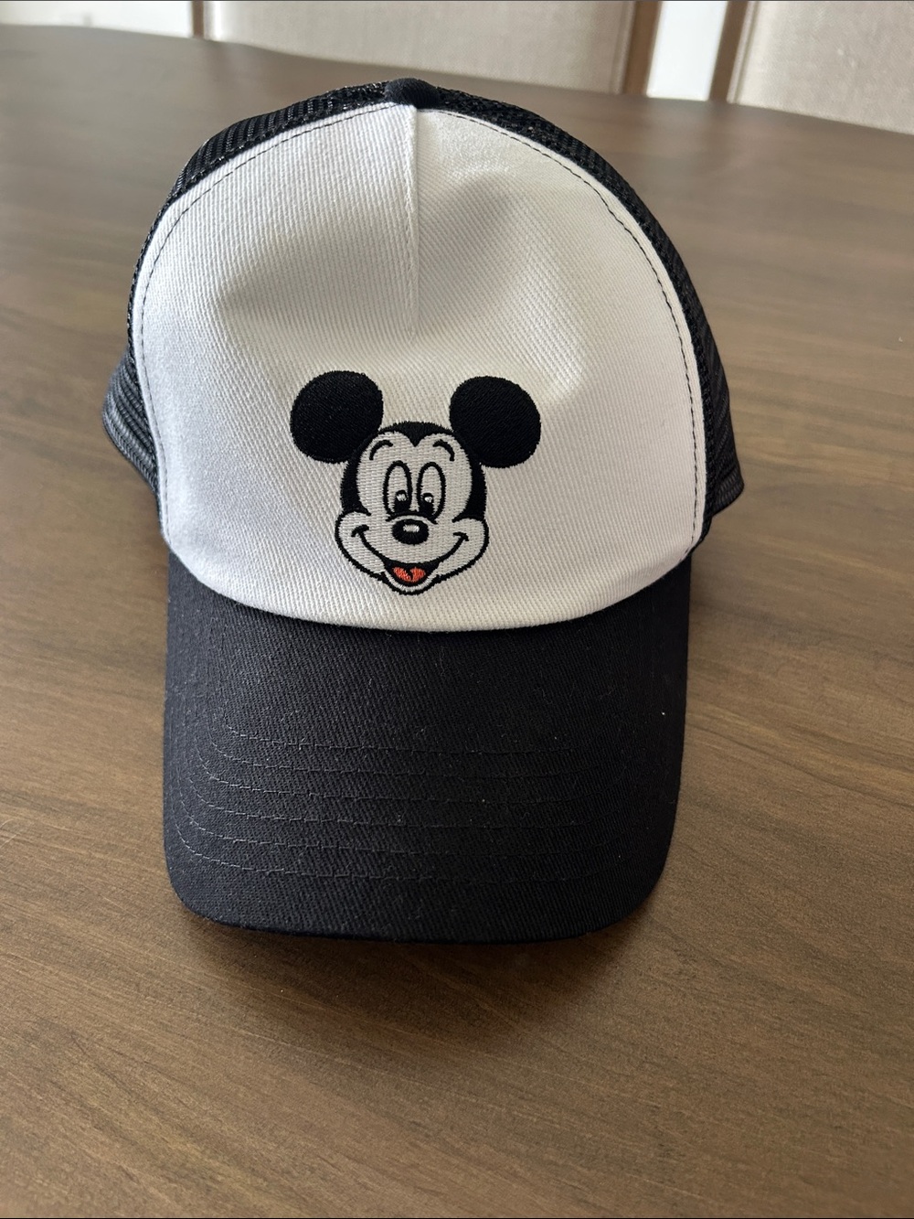 Black & White Kids Trucker Hat with Cartoon Mouse Face